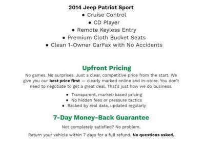 2014 Jeep Patriot FWD 4dr Sport