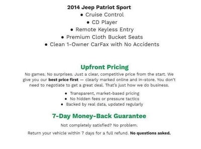 2014 Jeep Patriot FWD 4dr Sport