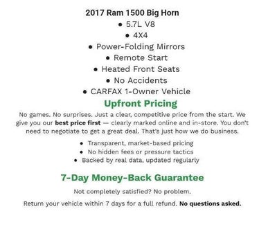 2017 RAM 1500 Big Horn 4x4 Quad Cab 6'4 Box