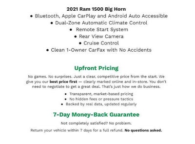 2021 RAM 1500 Big Horn 4x4 Crew Cab 5'7 Box