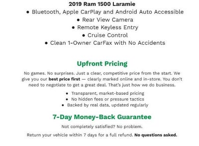 2019 RAM 1500 Laramie 4x4 Crew Cab 5'7 Box