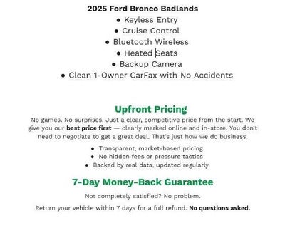 2025 Ford Bronco Badlands 4 Door Advanced 4x4