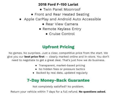 2018 Ford F-150 Lariat 4WD SuperCrew 5.5' Box