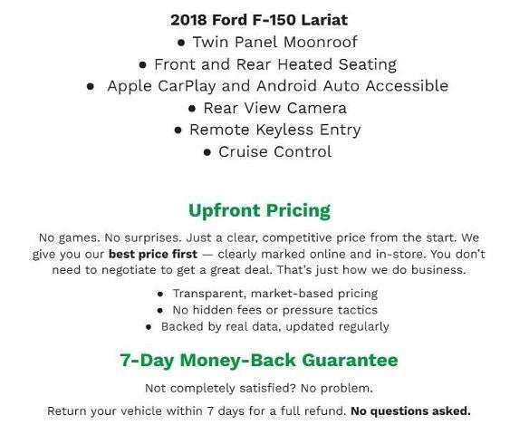 2018 Ford F-150 Lariat 4WD SuperCrew 5.5' Box
