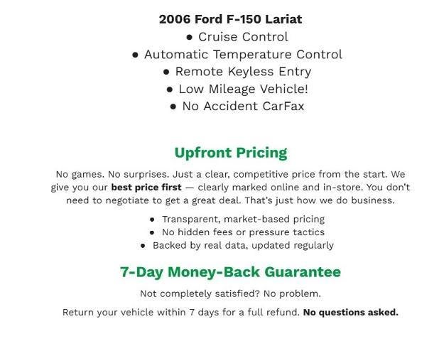 Used 2006 Ford F-150 Lariat with VIN 1FTPW14V66FB32212 for sale in Appleton, WI