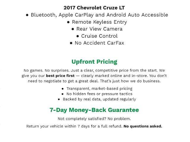 2017 Chevrolet Cruze 4dr Sdn 1.4L LT w/1SD