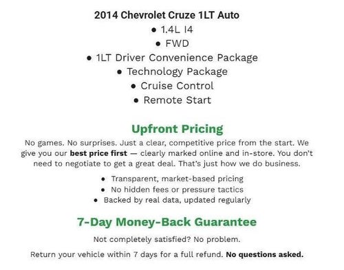 2014 Chevrolet Cruze 4dr Sdn Auto 1LT