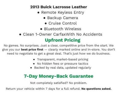 2013 Buick LaCrosse 4dr Sdn Leather FWD
