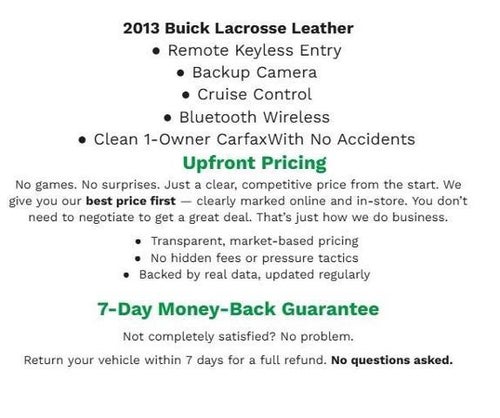 2013 Buick LaCrosse 4dr Sdn Leather FWD