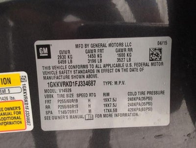 2015 GMC Acadia AWD 4dr SLT w/SLT-1