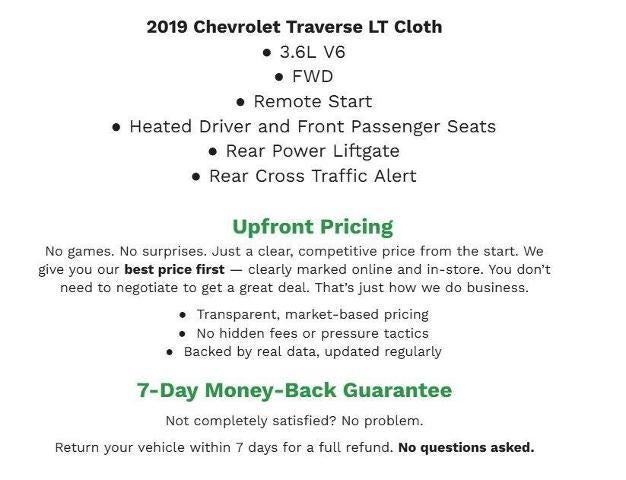 2019 Chevrolet Traverse FWD 4dr LT Cloth w/1LT