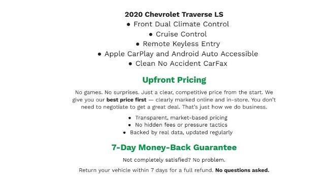 2020 Chevrolet Traverse FWD 4dr LS w/1FL