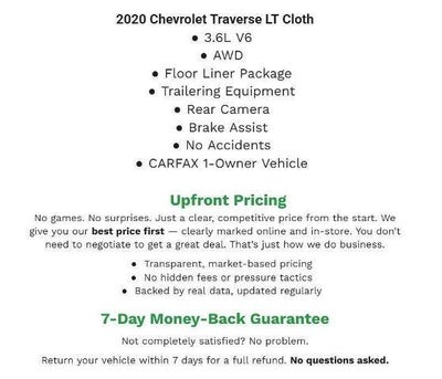 2020 Chevrolet Traverse AWD 4dr LT Cloth w/1LT
