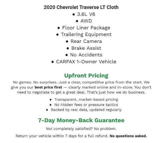 2020 Chevrolet Traverse AWD 4dr LT Cloth w/1LT