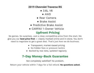 2019 Chevrolet Traverse AWD 4dr RS w/2LT