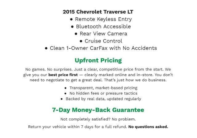 2015 Chevrolet Traverse AWD 4dr LT w/1LT