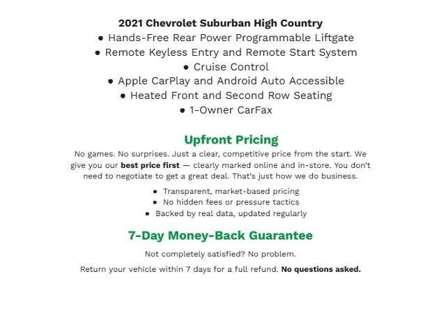 2021 Chevrolet Suburban 4WD 4dr High Country