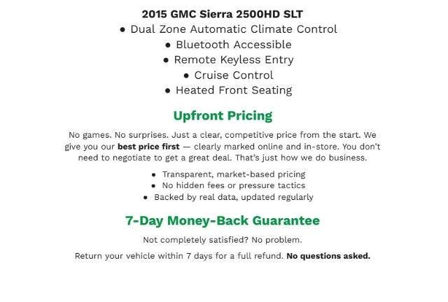 2015 GMC Sierra 2500 HD 4WD Double Cab 144.2 SLT