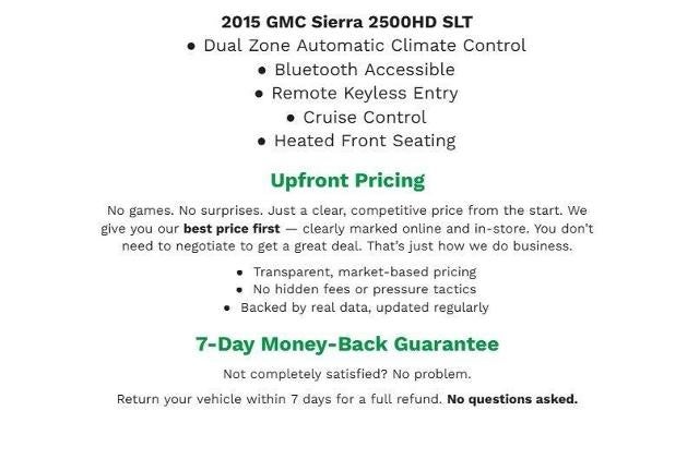 2015 GMC Sierra 2500 HD 4WD Double Cab 144.2 SLT