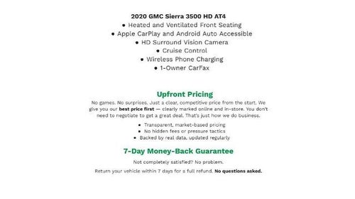 2020 GMC Sierra 3500 HD 4WD Crew Cab 172 AT4