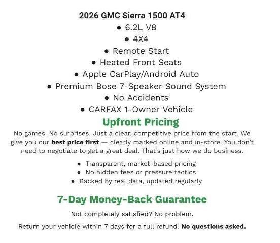 2026 GMC Sierra 1500 4WD Crew Cab 147 AT4