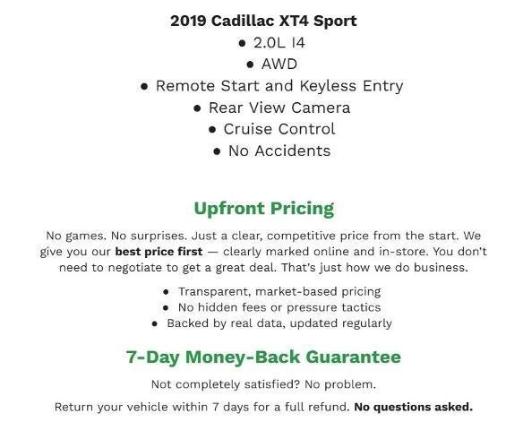 2019 Cadillac XT4 AWD 4dr Sport