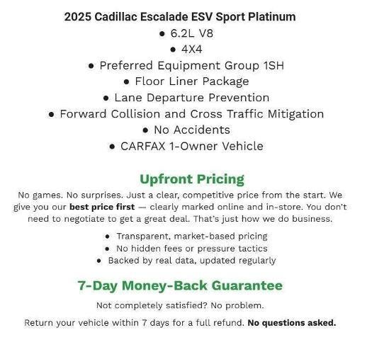 2025 Cadillac Escalade ESV 4WD 4dr Sport Platinum