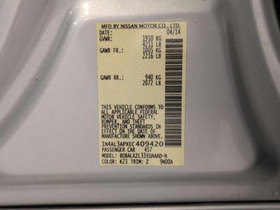 2014 Nissan Altima 4dr Sdn I4 2.5 SL