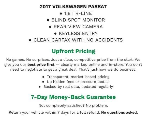 2017 Volkswagen Passat R-Line w/Comfort Pkg Auto