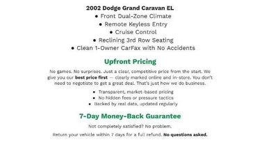 2002 Dodge Caravan 4dr Grand eL 119 WB