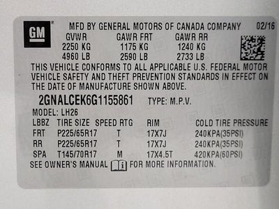 2016 Chevrolet Equinox FWD 4dr LT