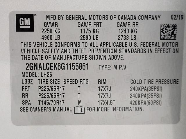 2016 Chevrolet Equinox FWD 4dr LT