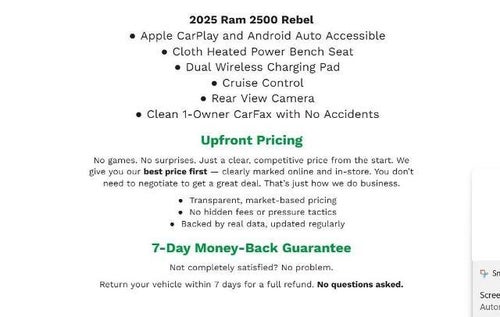 2025 RAM 2500 Rebel 4x4 Crew Cab 6'4 Box