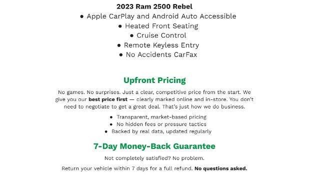 2023 RAM 2500 Power Wagon Rebel 4x4 Crew Cab 6'4 Box