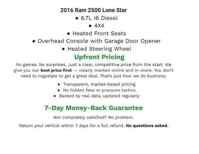 2016 RAM 2500 4WD Mega Cab 160.5 Big Horn