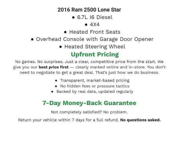 2016 RAM 2500 4WD Mega Cab 160.5 Big Horn