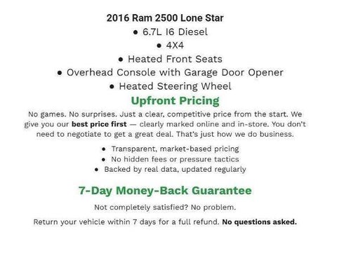 2016 RAM 2500 4WD Mega Cab 160.5 Big Horn