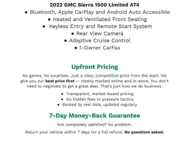 2022 GMC Sierra 1500 Limited 4WD Crew Cab 147 AT4