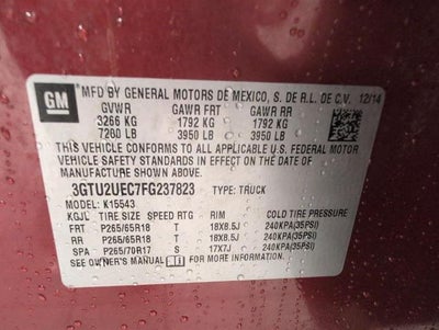 2015 GMC Sierra 1500 4WD Crew Cab 143.5 SLE