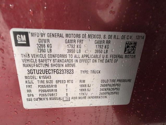 2015 GMC Sierra 1500 4WD Crew Cab 143.5 SLE