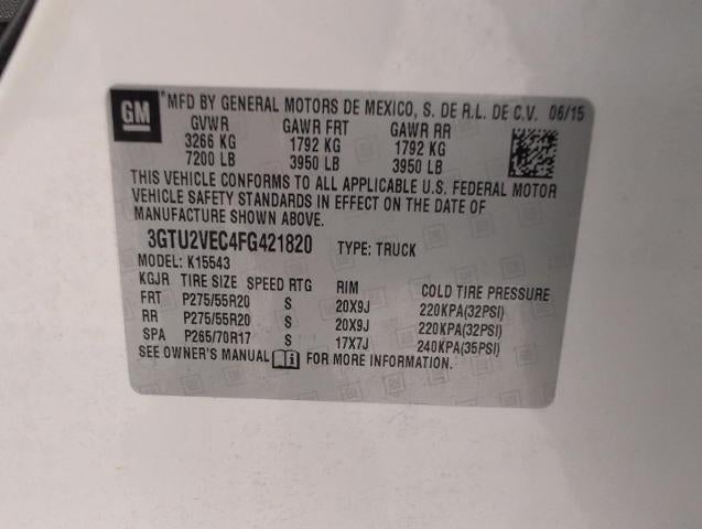 2015 GMC Sierra 1500 4WD Crew Cab 143.5 SLT