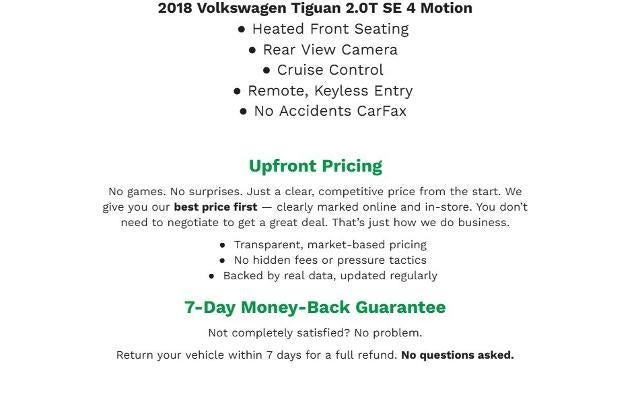 2018 Volkswagen Tiguan 2.0T SE 4MOTION