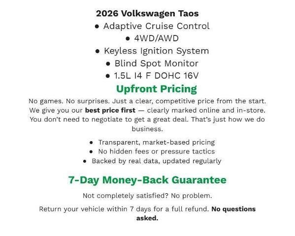 2026 Volkswagen Taos S 4MOTION