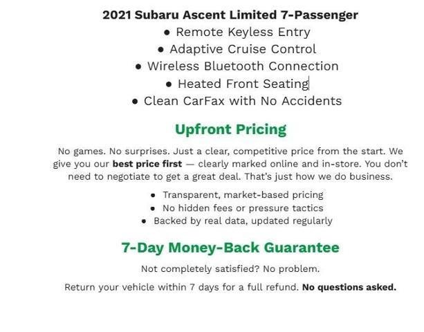 2021 Subaru Ascent Limited 7-Passenger