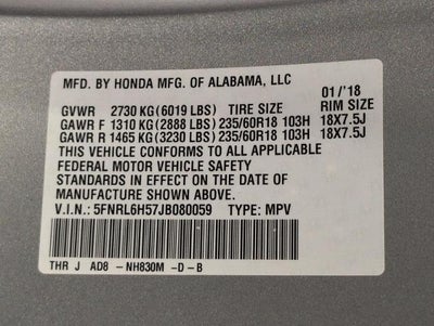 2018 Honda Odyssey EX Auto
