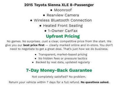 2015 Toyota Sienna 5dr 7-Pass Van XLE AAS FWD
