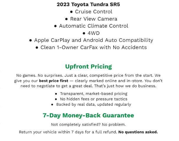 2023 Toyota Tundra 4WD SR5 CREWMAX 5.5' BED * W CONVENIENCE PACKAGE