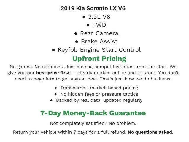 Used 2019 Kia Sorento LX with VIN 5XYPG4A52KG567819 for sale in Appleton, WI