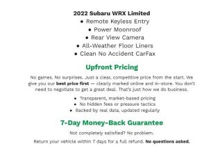 2022 Subaru WRX Limited Manual